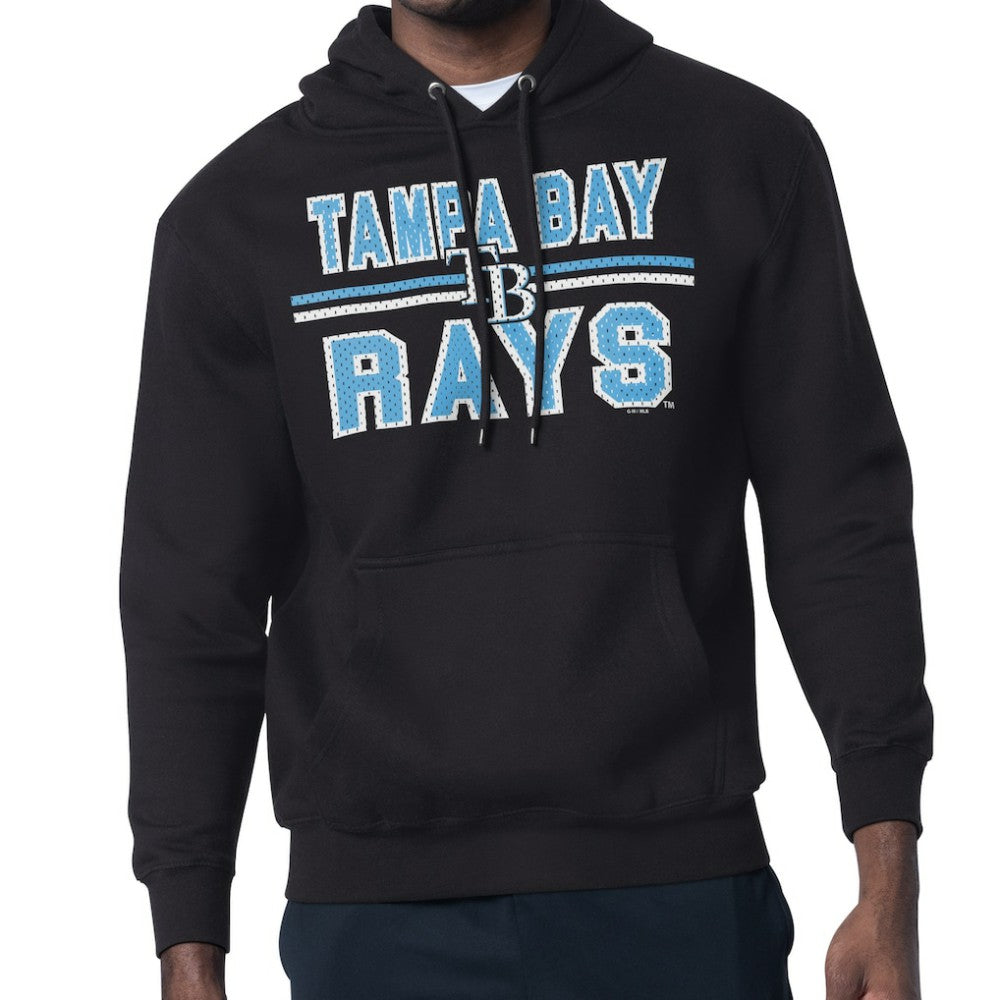 Black Tampa Bay Rays Starter Team Mesh Print Graphic Pullover Hoodie