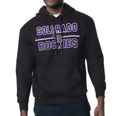 Black Colorado Rockies Starter Team Mesh Print Graphic Pullover Hoodie