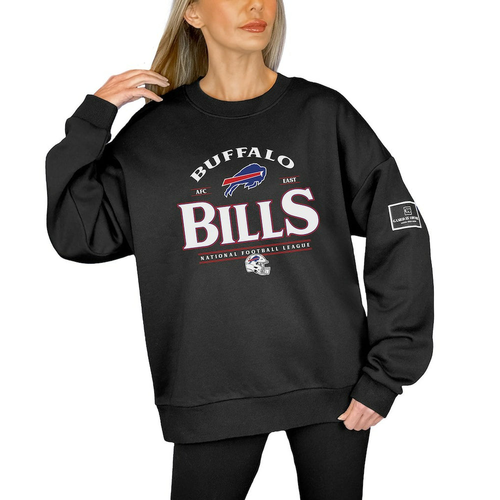 Gameday Couture Women's Oversized Players Only Black Label Pullover Sweatshirt - Buffalo Bills Pullover