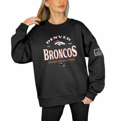 Gameday Couture Women's Oversized Players Only Black Label Pullover Sweatshirt - Denver Broncos Pullover