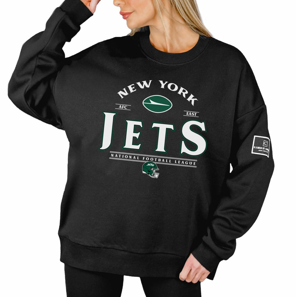 Gameday Couture Women's Oversized Players Only Black Label Pullover Sweatshirt - New York Jets Pullover