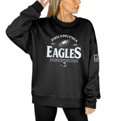 Gameday Couture Women's Oversized Players Only Black Label Pullover Sweatshirt - Philadelphia Eagles Pullover