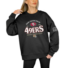Gameday Couture Women's Oversized Players Only Black Label Pullover Sweatshirt - San Francisco 49ers Pullover