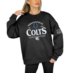 Gameday Couture Women's Oversized Players Only Black Label Pullover Sweatshirt - Indianapolis Colts Pullover