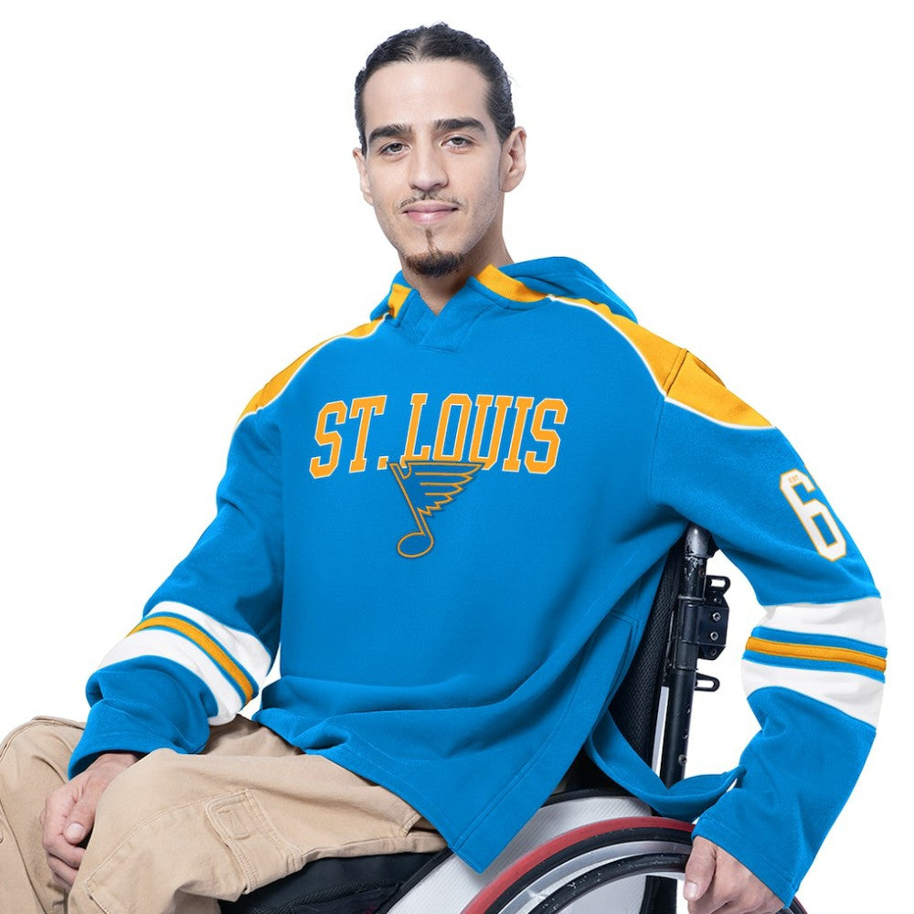 NHL St. Louis Blues G-III Sports by Carl Banks Adaptive Wear Lord Stanley Hooded Long Sleeve Sweatshirt