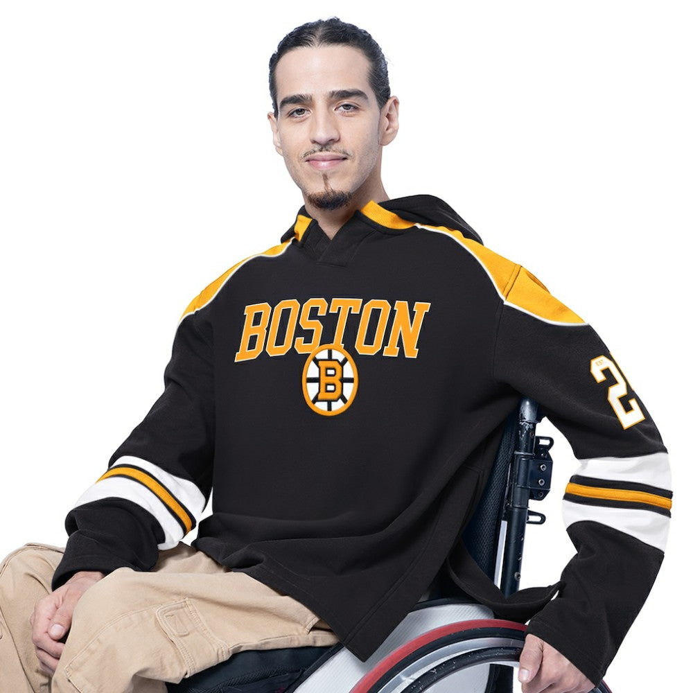 NHL Boston Bruins G-III Sports by Carl Banks Adaptive Wear Lord Stanley Hooded Long Sleeve Sweatshirt