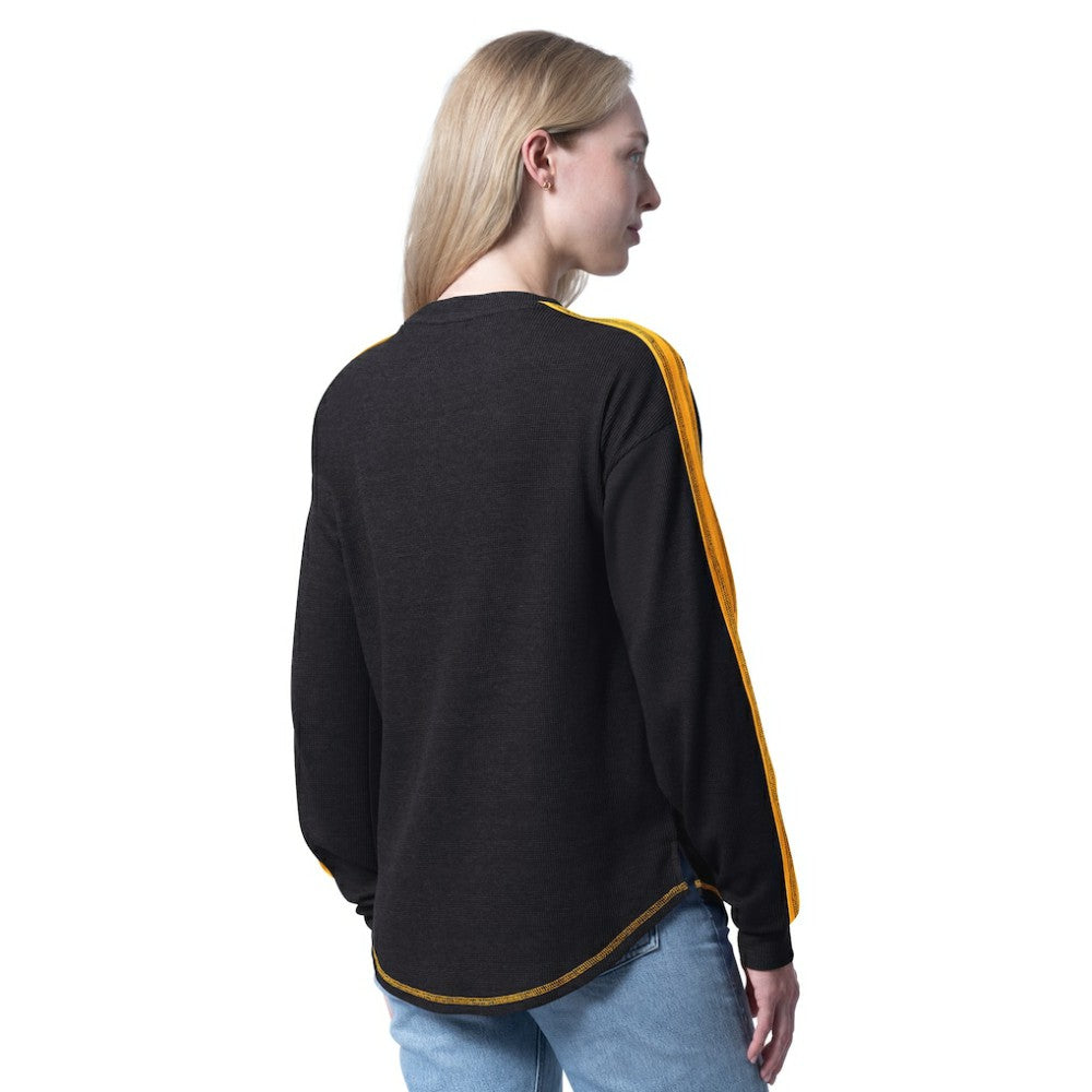 NHL Boston Bruins G-III 4Her by Carl Banks Women's Advantage Thermal Long-Sleeve Tri-Blend T-Shirt