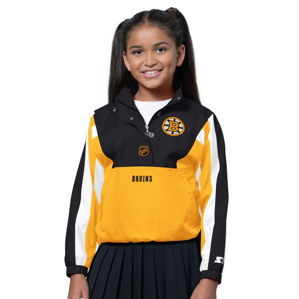 NHL Boston Bruins Starter Girls Key Player Half Zip Jacket