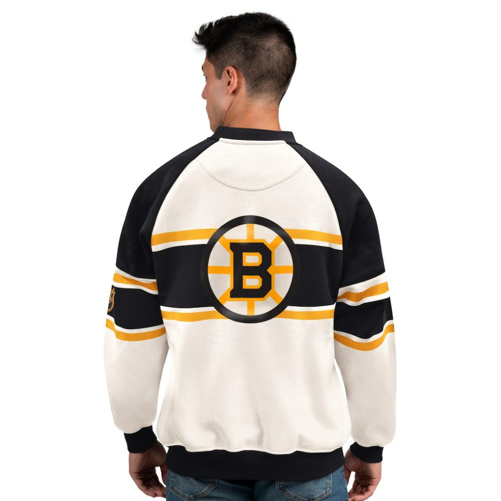 NHL Boston Bruins Starter Male Adult Defense Fleece Crewneck Sweatshirt