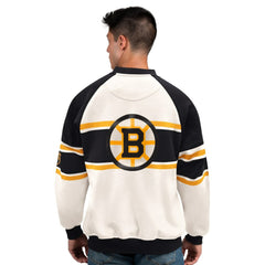 NHL Boston Bruins Starter Male Adult Defense Fleece Crewneck Sweatshirt