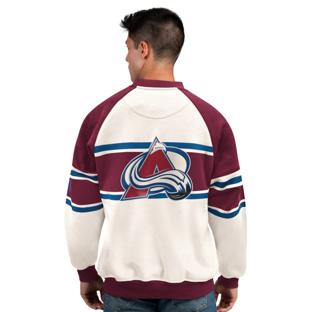 NHL Colorado Avalanche Starter Male Adult Defense Fleece Crewneck Sweatshirt