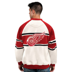 NHL Detroit Red Wings Starter Male Adult Defense Fleece Crewneck Sweatshirt