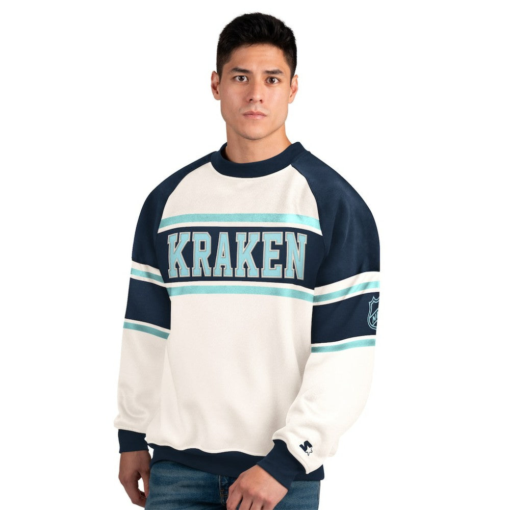 NHL Seattle Kraken Starter Male Adult Defense Fleece Crewneck Sweatshirt