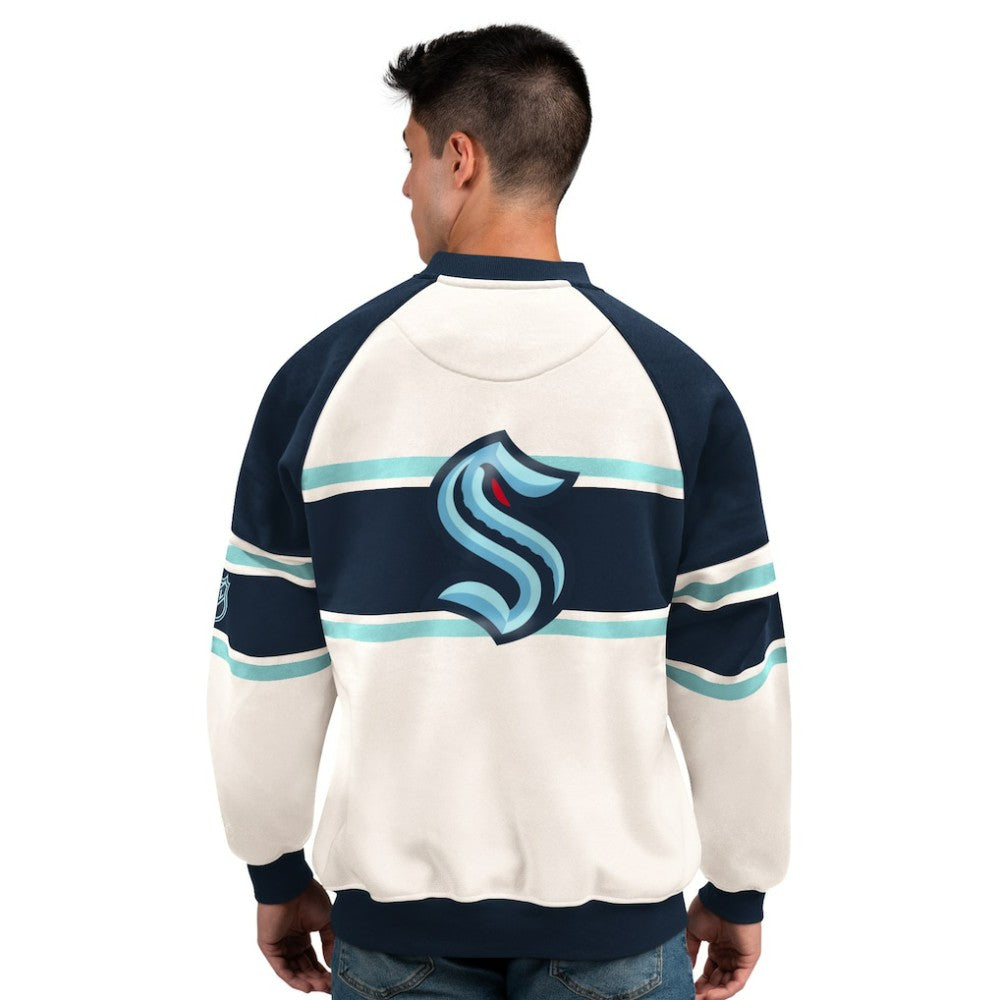 NHL Seattle Kraken Starter Male Adult Defense Fleece Crewneck Sweatshirt