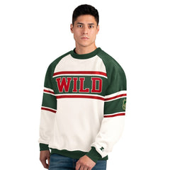 NHL Minnesota Wild Starter Male Adult Defense Fleece Crewneck Sweatshirt