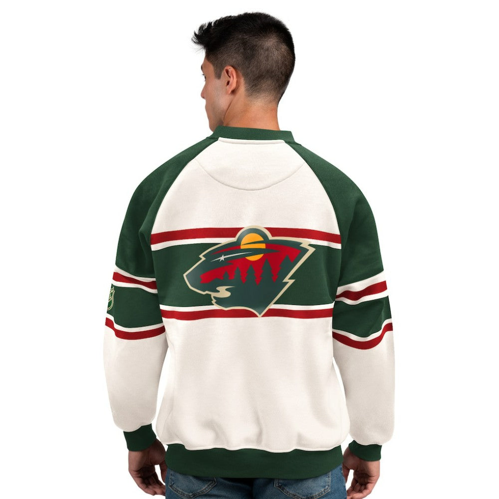 NHL Minnesota Wild Starter Male Adult Defense Fleece Crewneck Sweatshirt