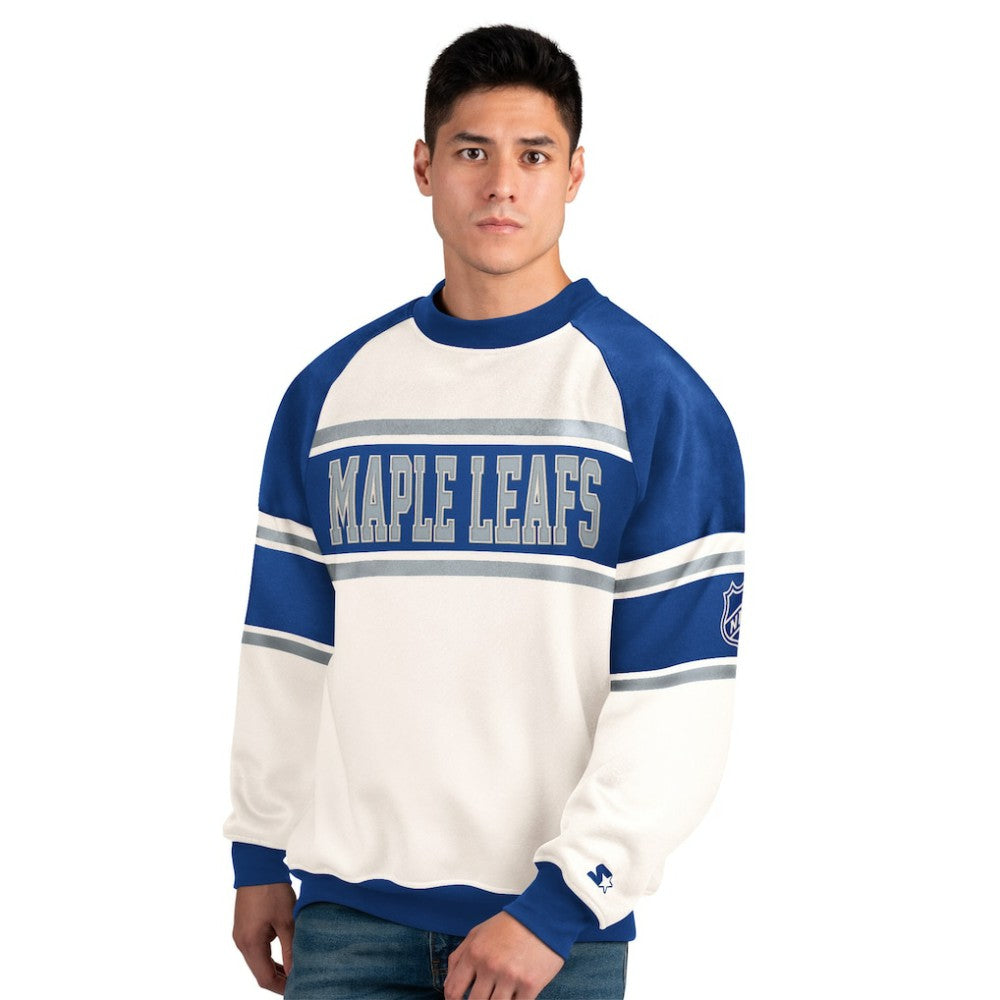 NHL Toronto Maple Leafs Starter Male Adult Defense Fleece Crewneck Sweatshirt