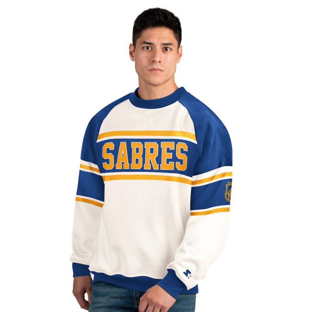 NHL Buffalo Sabres Starter Male Adult Defense Fleece Crewneck Sweatshirt
