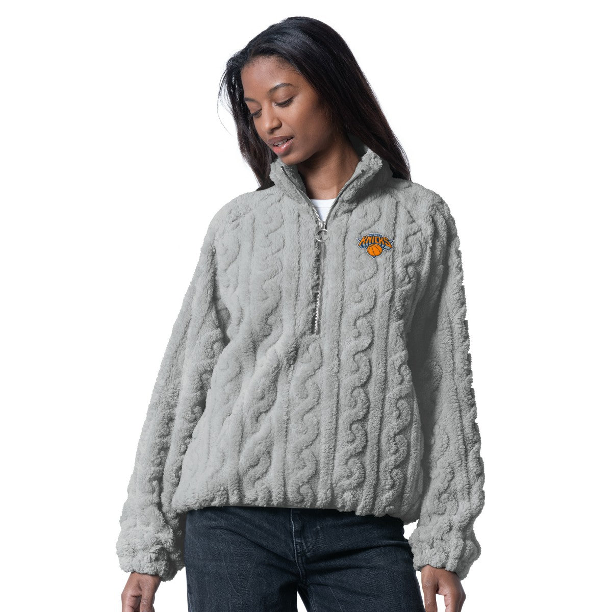 New York Knicks G-III 4Her by Carl Banks Women's Champ Half-Zip Pullover