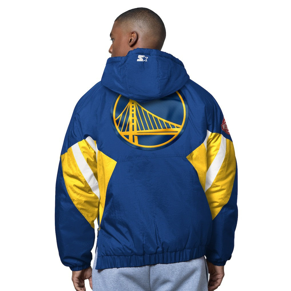 Golden State Warriors Starter The Line Up Oxford Crinkle Half-Zip Hooded Jacket sale