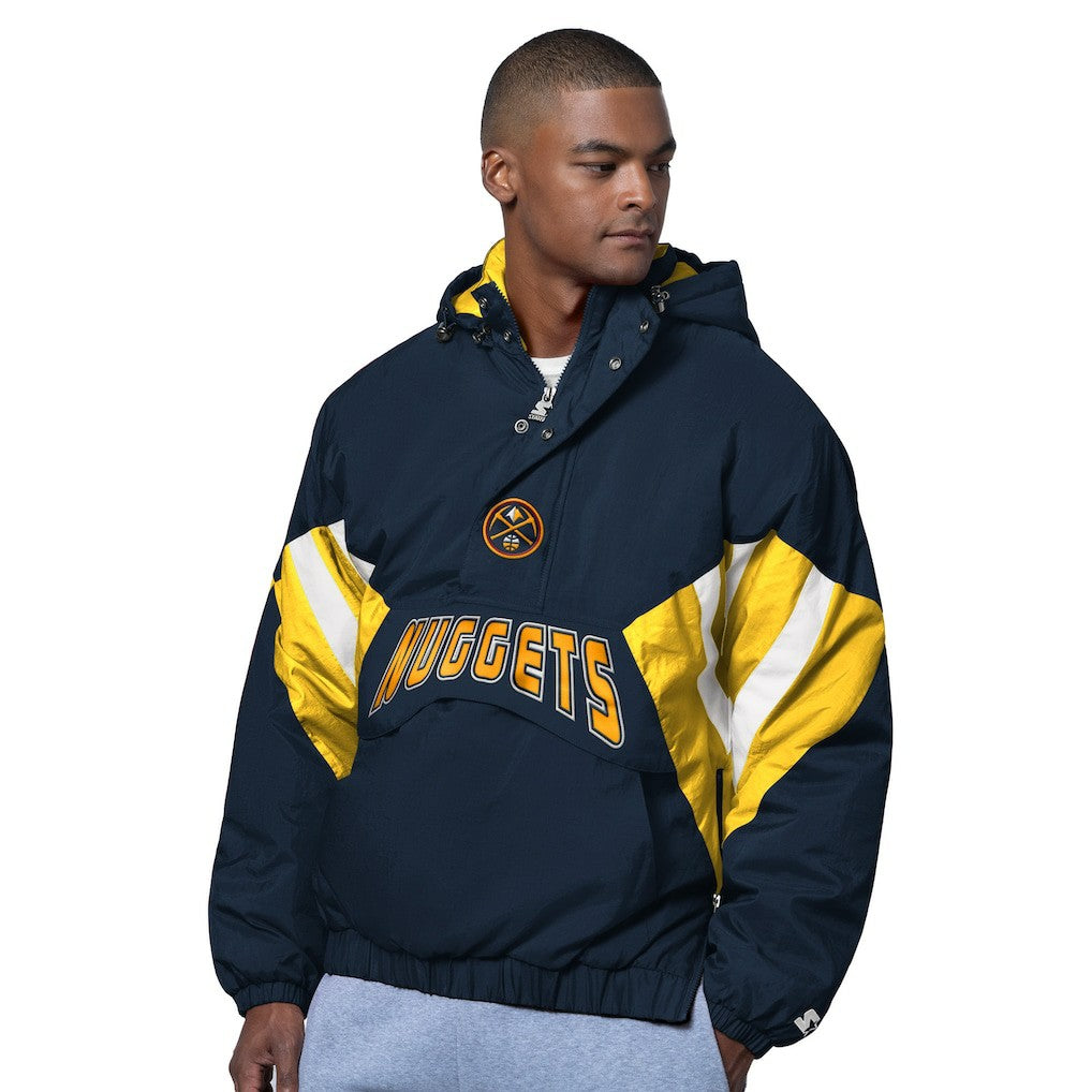 Denver Nuggets Starter The Line Up Oxford Crinkle Half-Zip Hooded Jacket sale