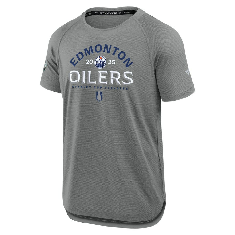 NHL Edmonton Oilers Fanatics 2025 Stanley Cup Playoffs Authentic Pro Rink Performance T-Shirt