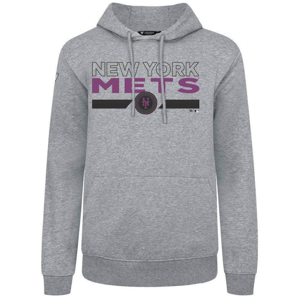 Gray New York Mets Levelwear City Connect Podium No Hitter Pullover Hoodie