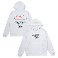 Enjoy Basketball x Chicago Bulls Unisex Hoop Enthusiast Capsule Collection Pullover Hoodie - Heather Gray on sale