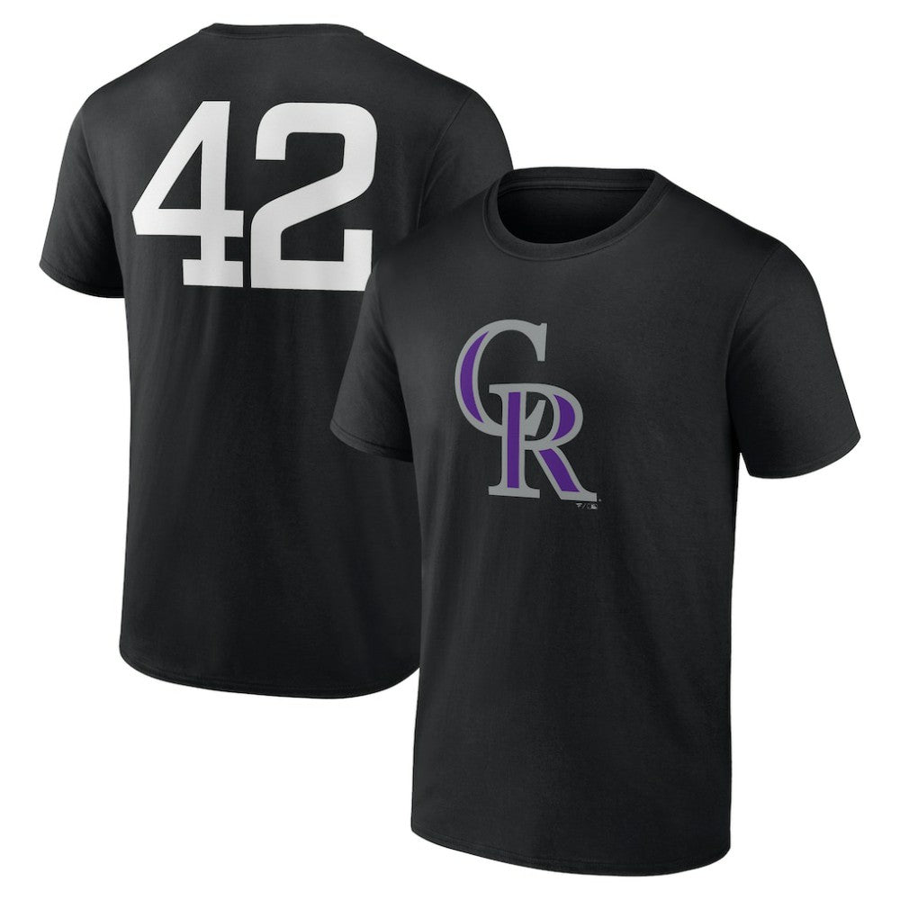 Black Colorado Rockies Jackie Robinson Day Name & Number T-Shirt