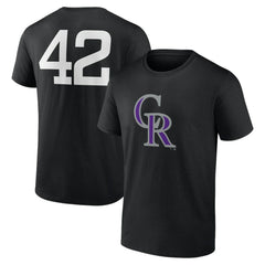 Black Colorado Rockies Jackie Robinson Day Name & Number T-Shirt