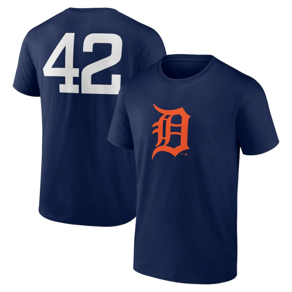 Navy Detroit Tigers Jackie Robinson Day Name & Number T-Shirt