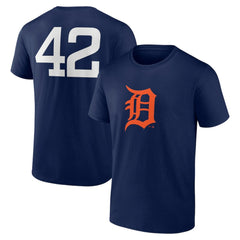 Navy Detroit Tigers Jackie Robinson Day Name & Number T-Shirt