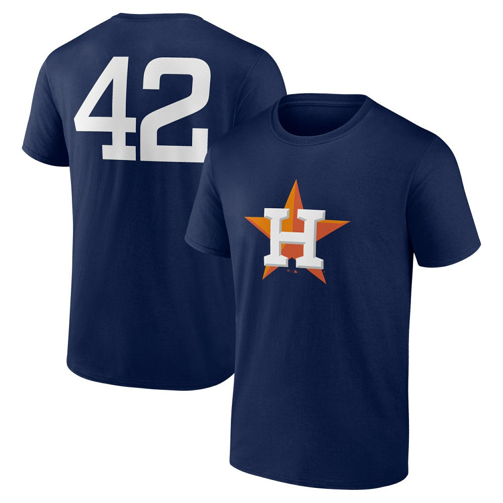 Navy Houston Astros Jackie Robinson Day Name & Number T-Shirt