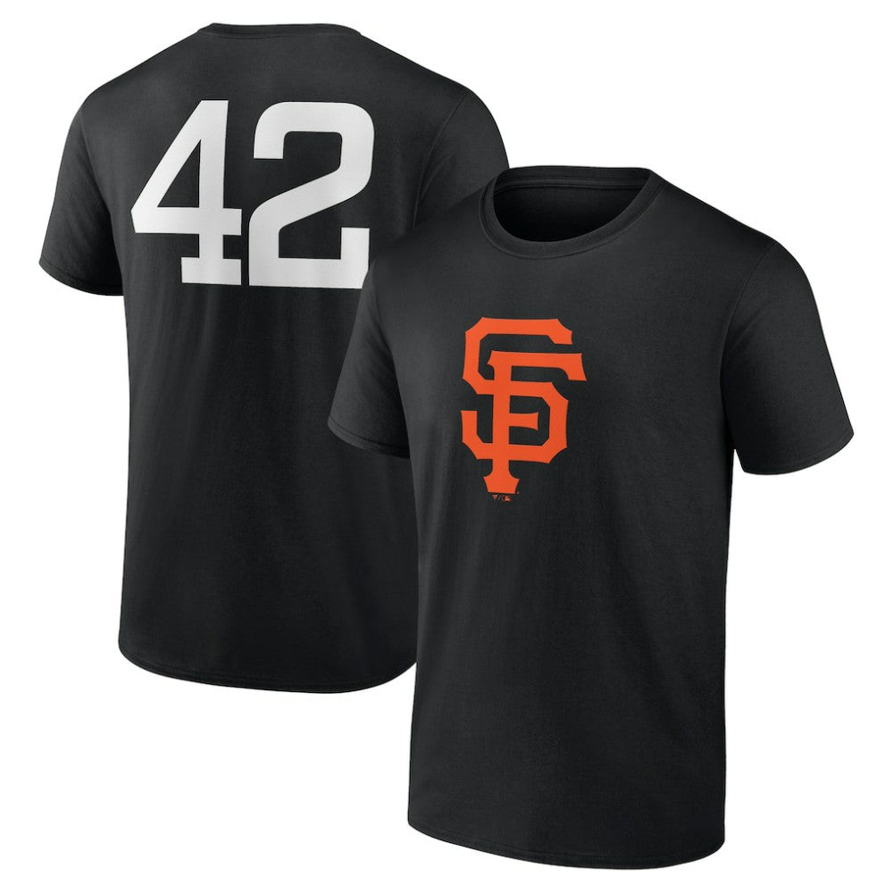 Black San Francisco Giants Jackie Robinson Day Name & Number T-Shirt