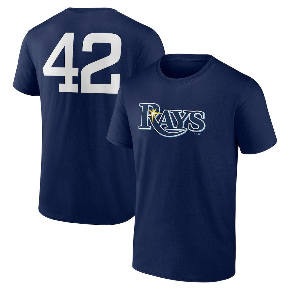 Navy Tampa Bay Rays Jackie Robinson Day Name & Number T-Shirt
