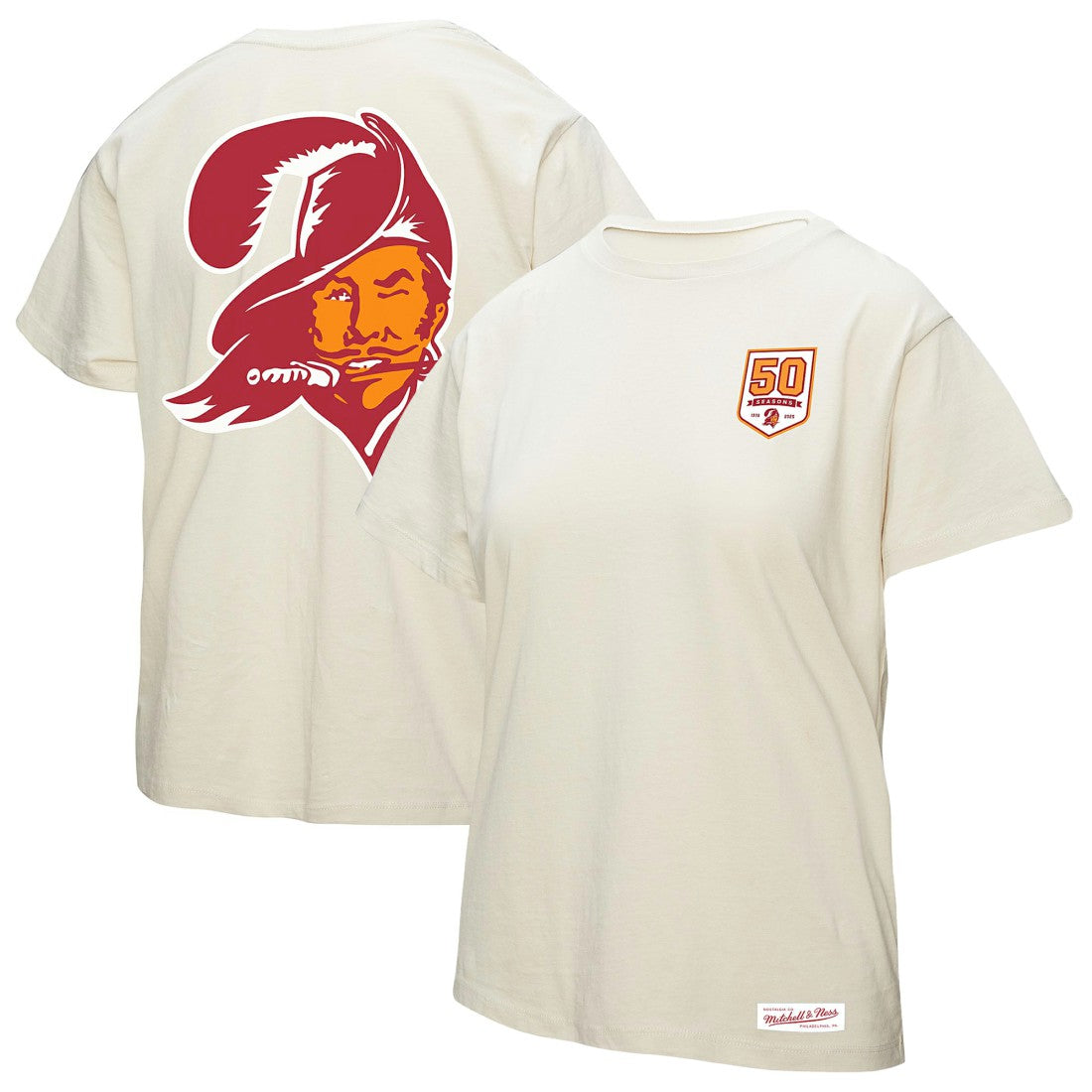 Women's 50th Season Pirate Oversized Boyfriend T-Shirt - Tampa Bay Buccaneers T-shirts