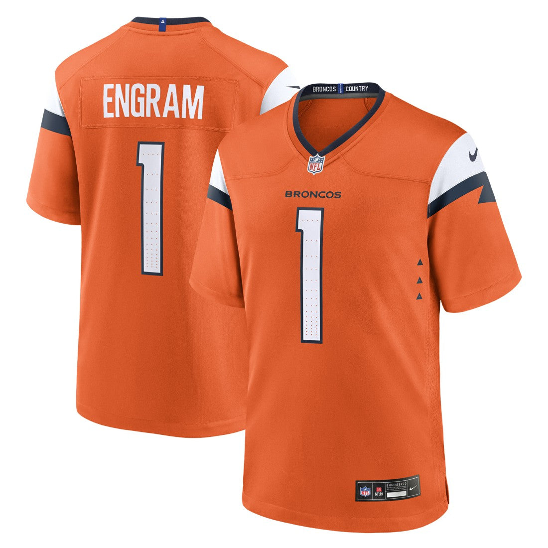Evan Engram  Team Game Jersey - Denver Broncos Jerseys