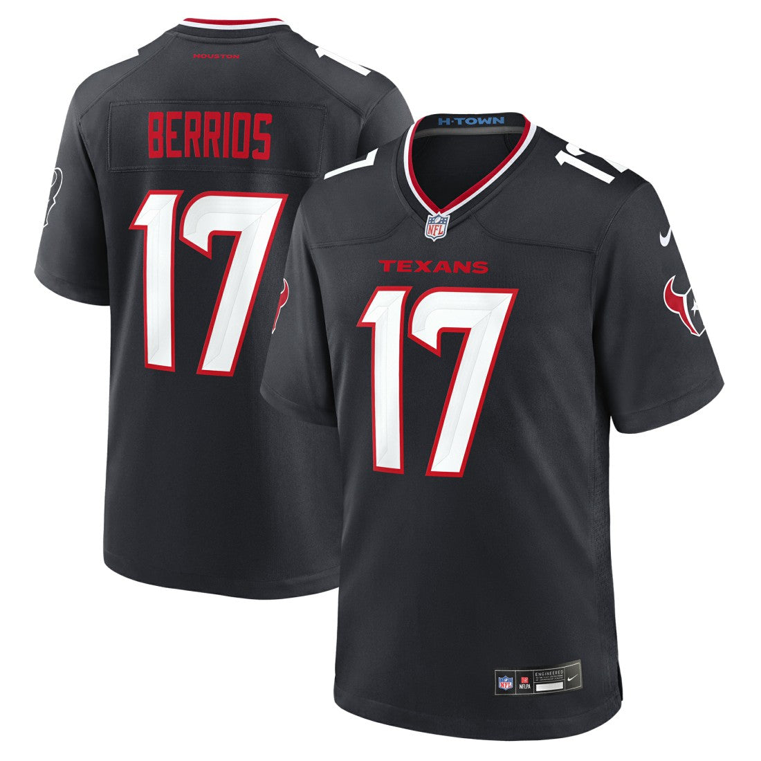 Braxton Berrios  Team Game Jersey - Houston Texans Jerseys