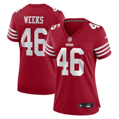 Jon Weeks  Women's Team Game Jersey - San Francisco 49ers Jerseys