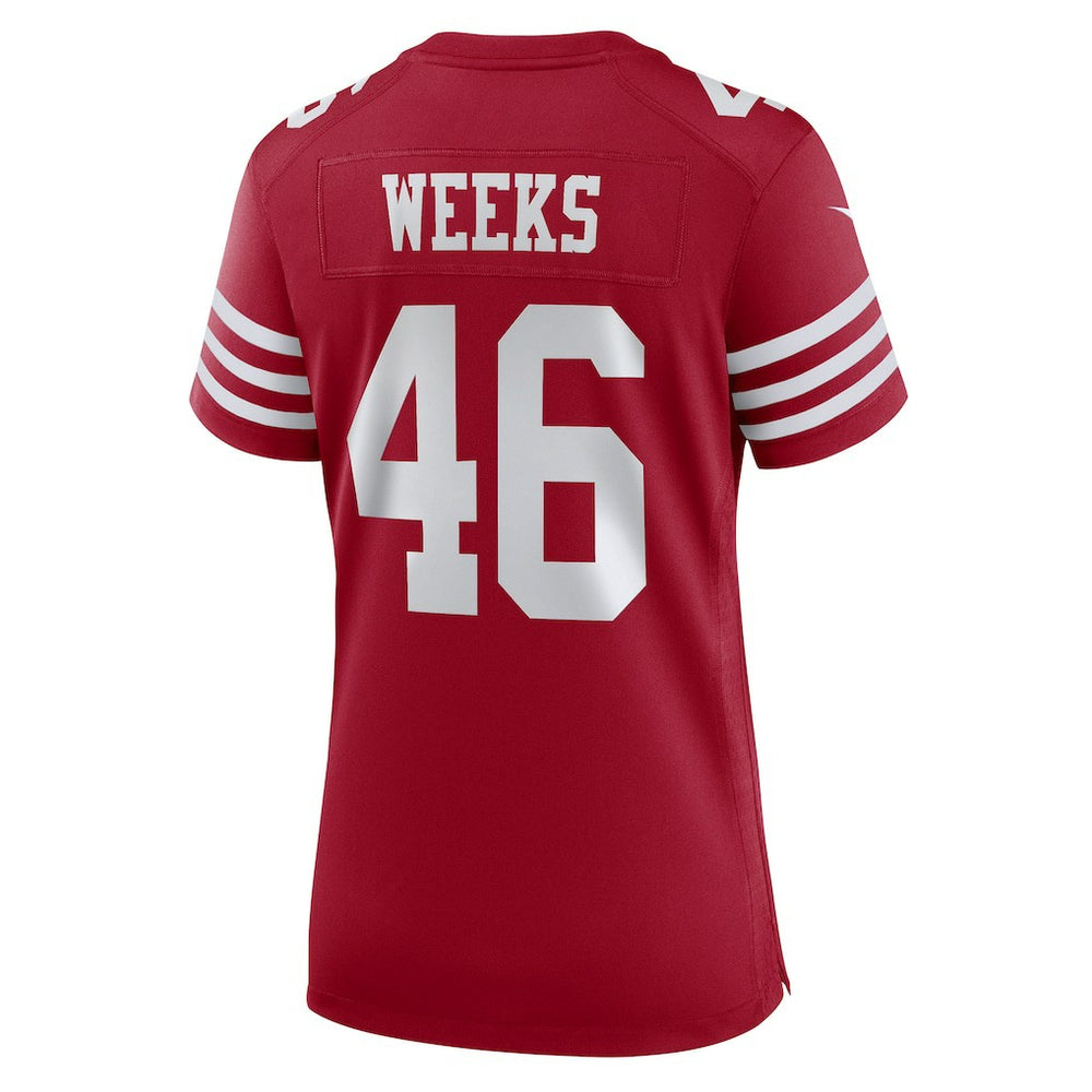 Jon Weeks  Women's Team Game Jersey - San Francisco 49ers Jerseys