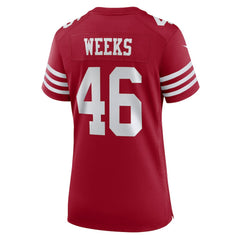 Jon Weeks  Women's Team Game Jersey - San Francisco 49ers Jerseys