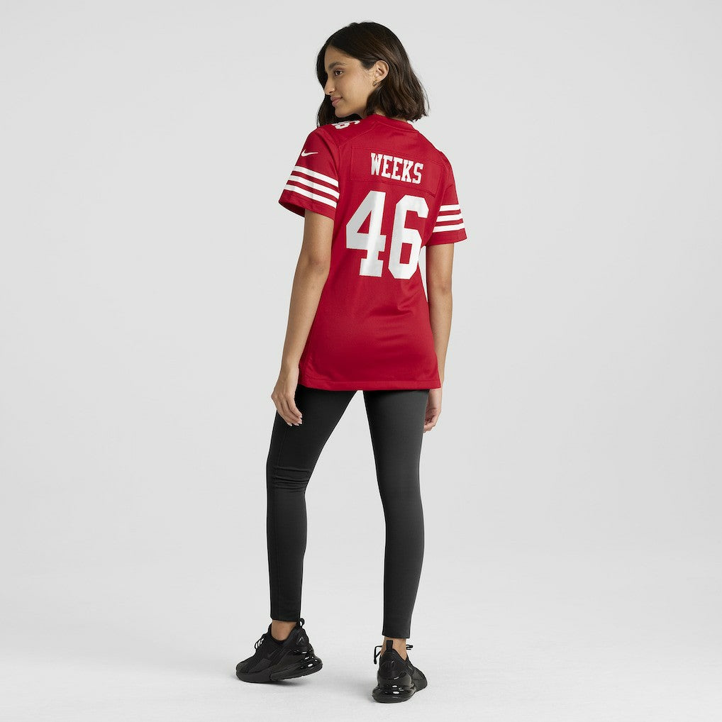 Jon Weeks  Women's Team Game Jersey - San Francisco 49ers Jerseys