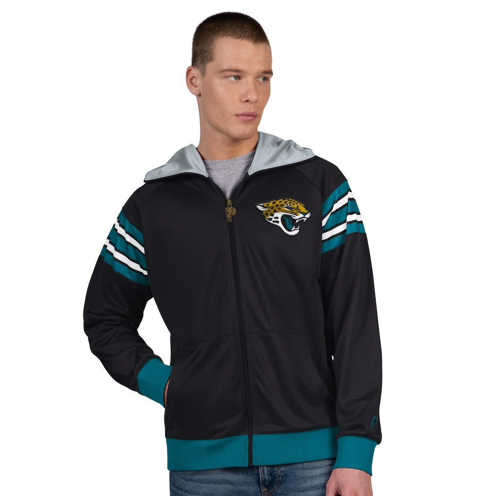 Pro Player Helmet Full-Zip Hooded Track Jacket - Jacksonville Jaguars Jackets