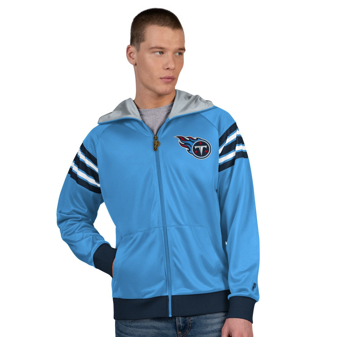 Pro Player Helmet Full-Zip Hooded Track Jacket - Tennessee Titans Jackets