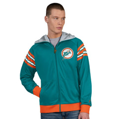 Pro Player Retro Helmet Full-Zip Hooded Track Jacket - Miami Dolphins Jackets