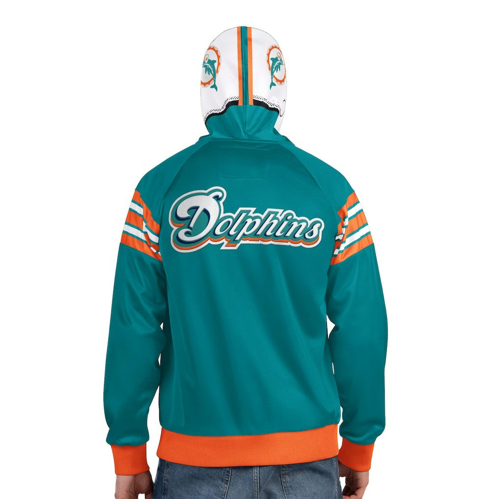 Pro Player Retro Helmet Full-Zip Hooded Track Jacket - Miami Dolphins Jackets
