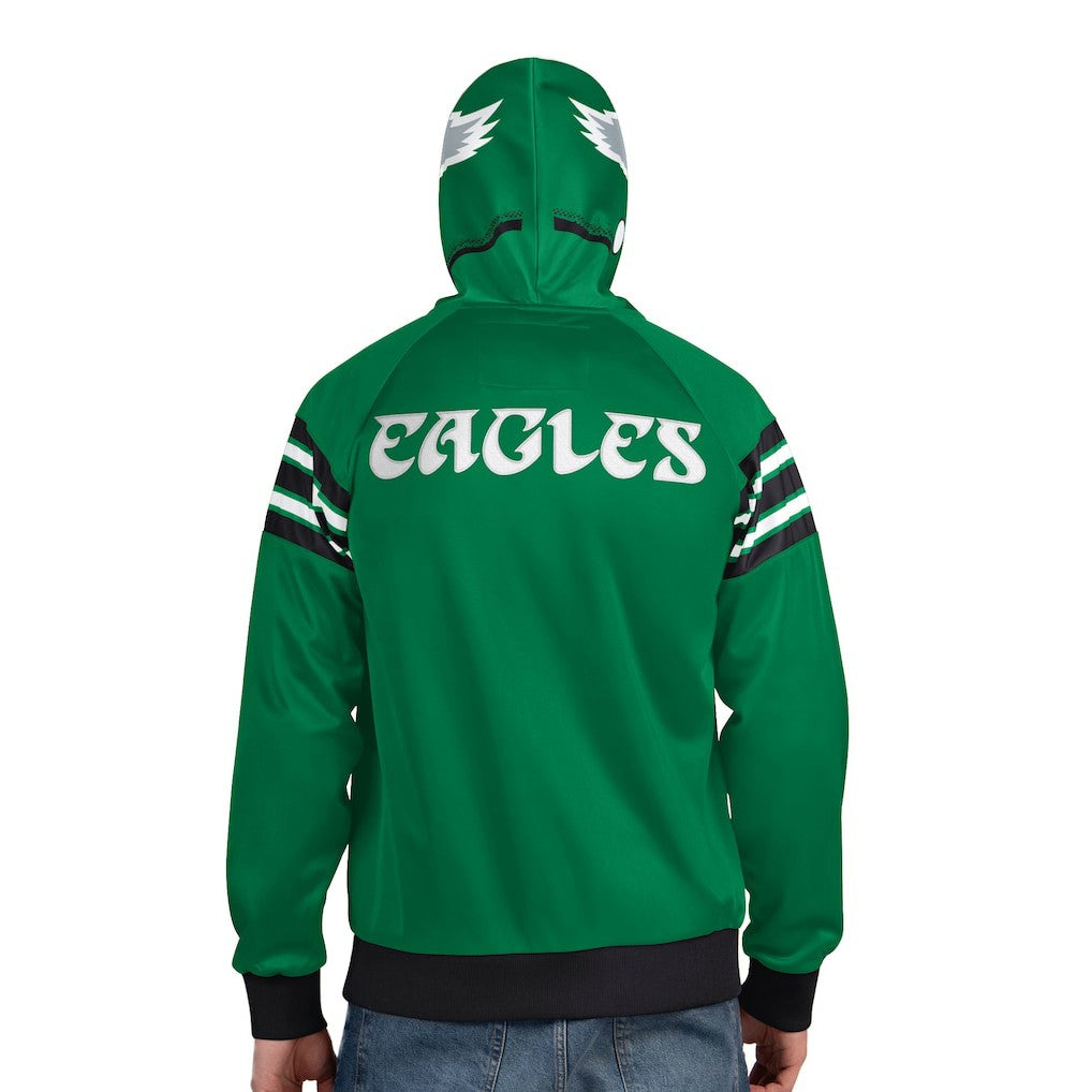 Pro Player Retro Helmet Full-Zip Hooded Track Jacket - Philadelphia Eagles Jackets