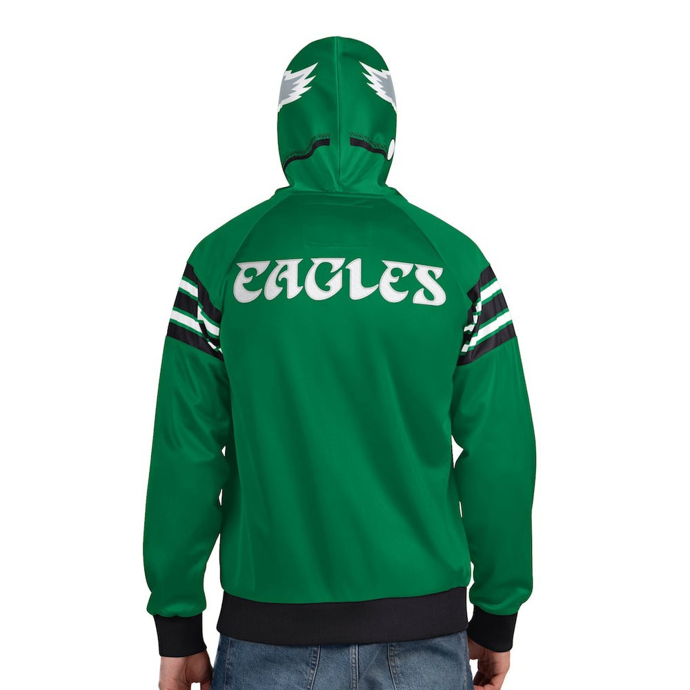 Pro Player Retro Helmet Full-Zip Hooded Track Jacket - Philadelphia Eagles Jackets