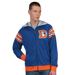 Pro Player Retro Helmet Full-Zip Hooded Track Jacket - Denver Broncos Jackets