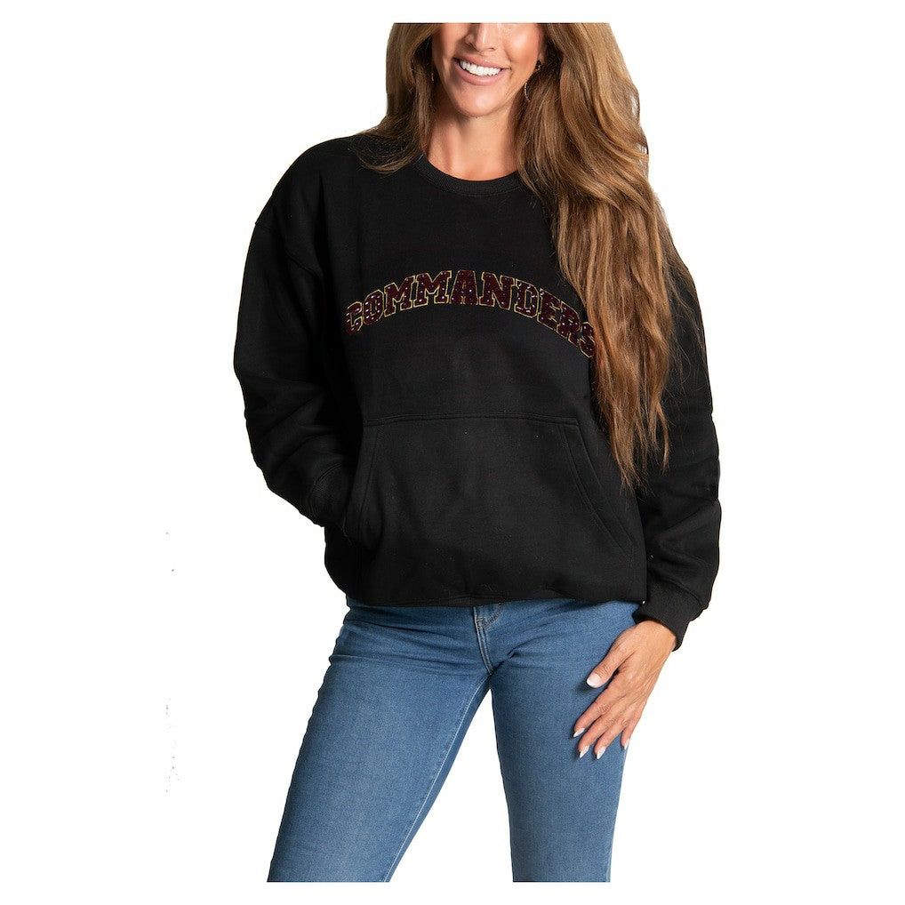 Cuce Women's Chenille Jeweled Sweatshirt - Washington Commanders Sweatshirts